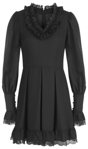 Valari Black V-Neck Dress