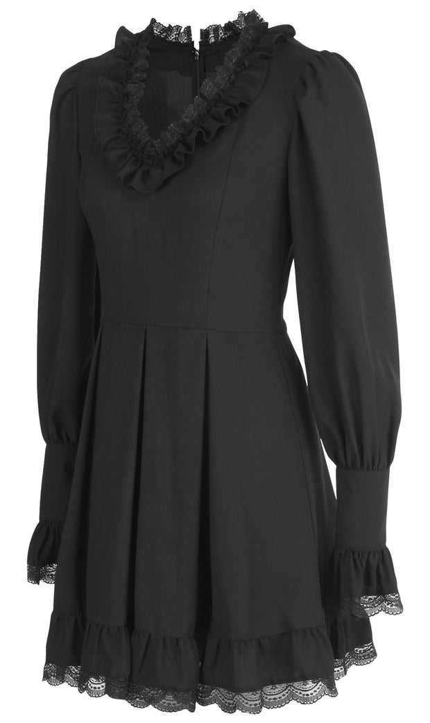 Valari Black V-Neck Dress