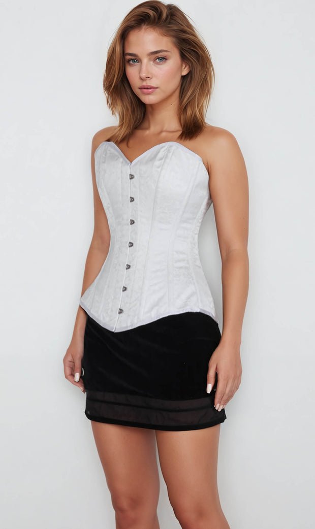 Ida White Brocade Gothic Corset