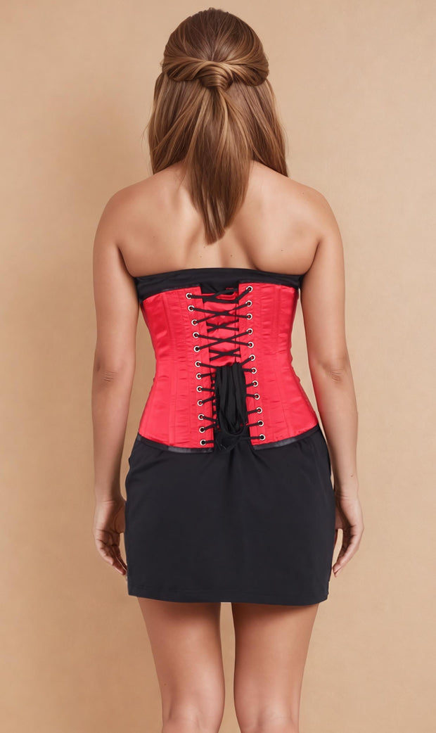 Sage Red Satin Underbust Corset