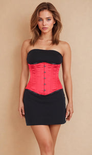 Sage Red Satin Underbust Corset