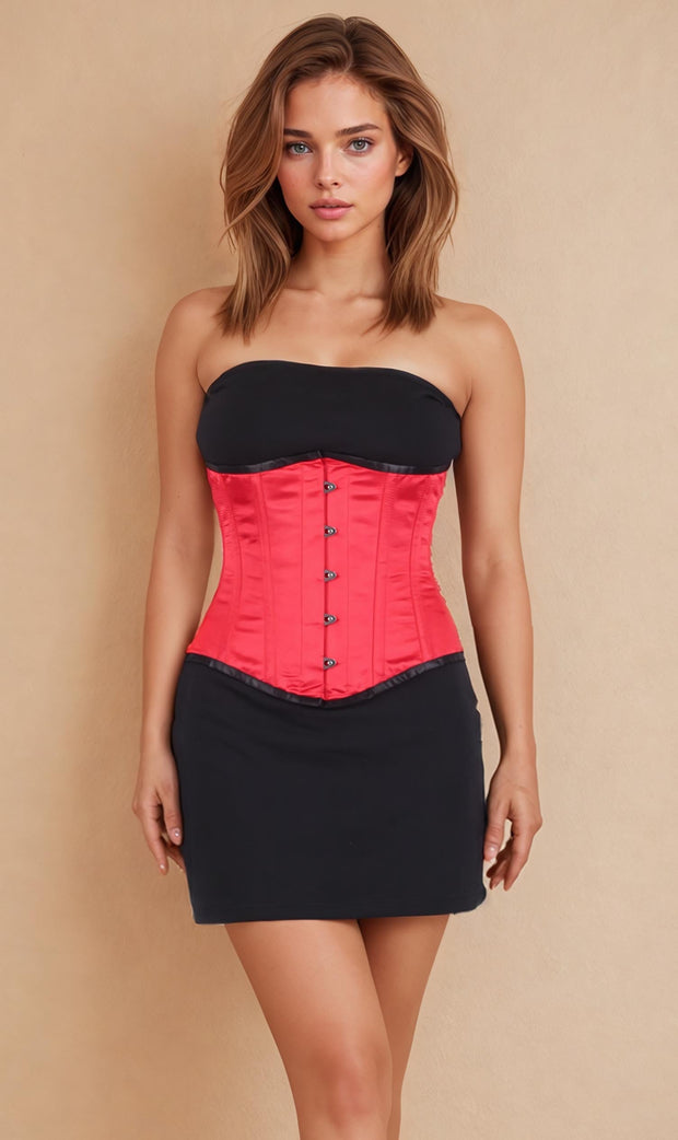 Sage Red Satin Underbust Corset