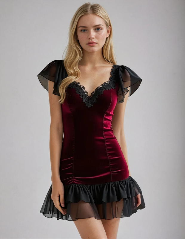 Hartley Maroon Mini Dress