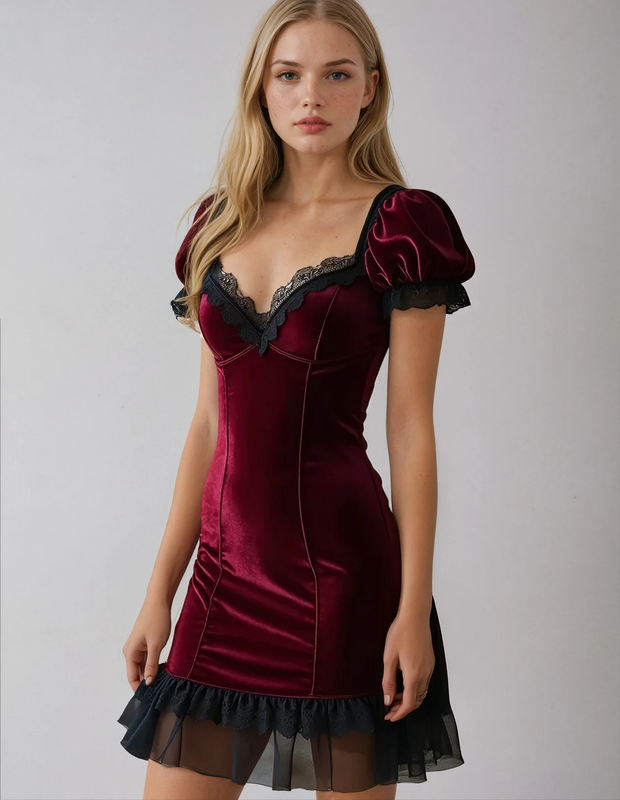 Hogan Maroon Velvet Dress