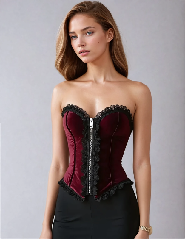 Ammu  Maroon Velvet Corset