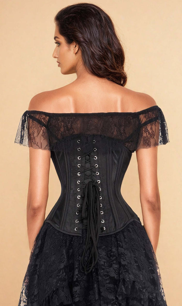 Mesh with Brocade Waist Trainer Corset (ELC-501)