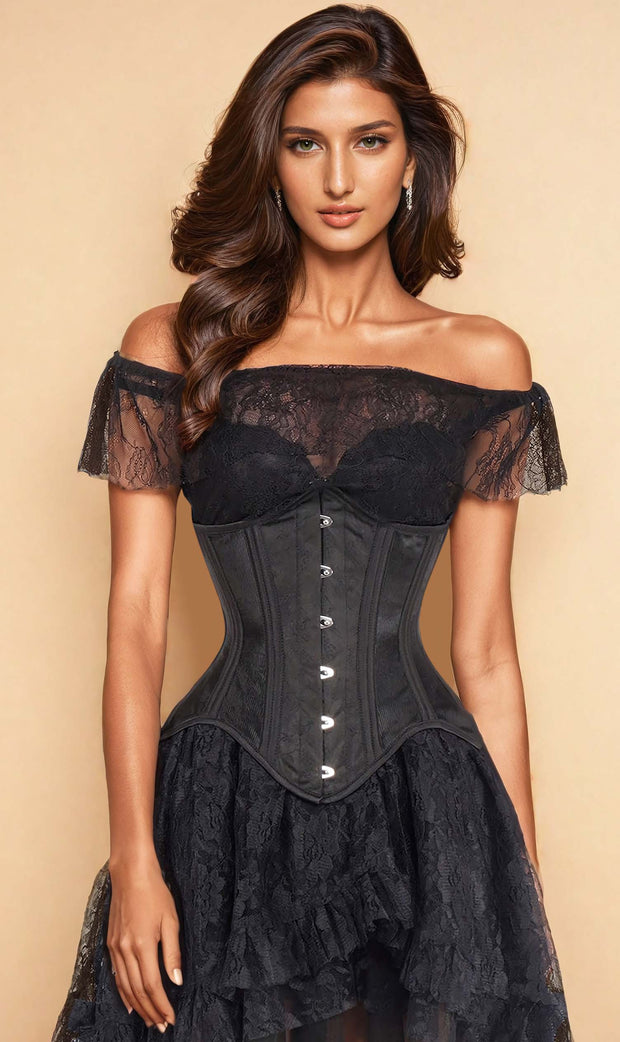 Mesh with Brocade Waist Trainer Corset (ELC-501)