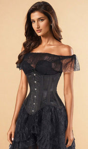 Mesh with Brocade Waist Trainer Corset (ELC-501)